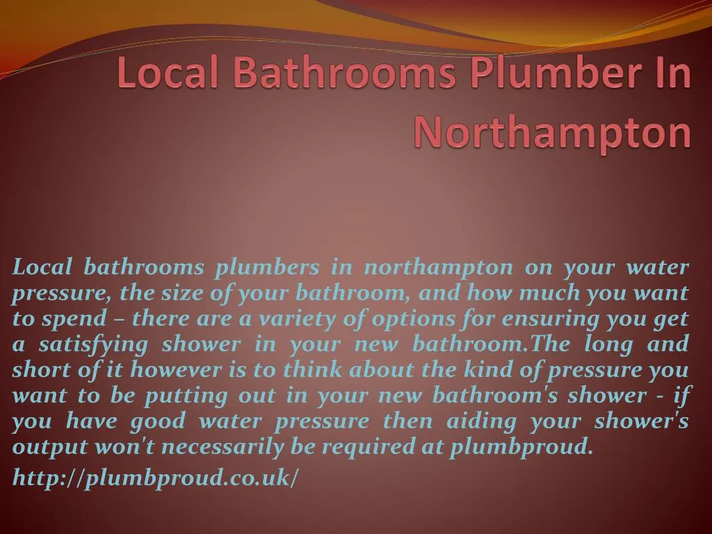 local bathrooms plumber in northampton