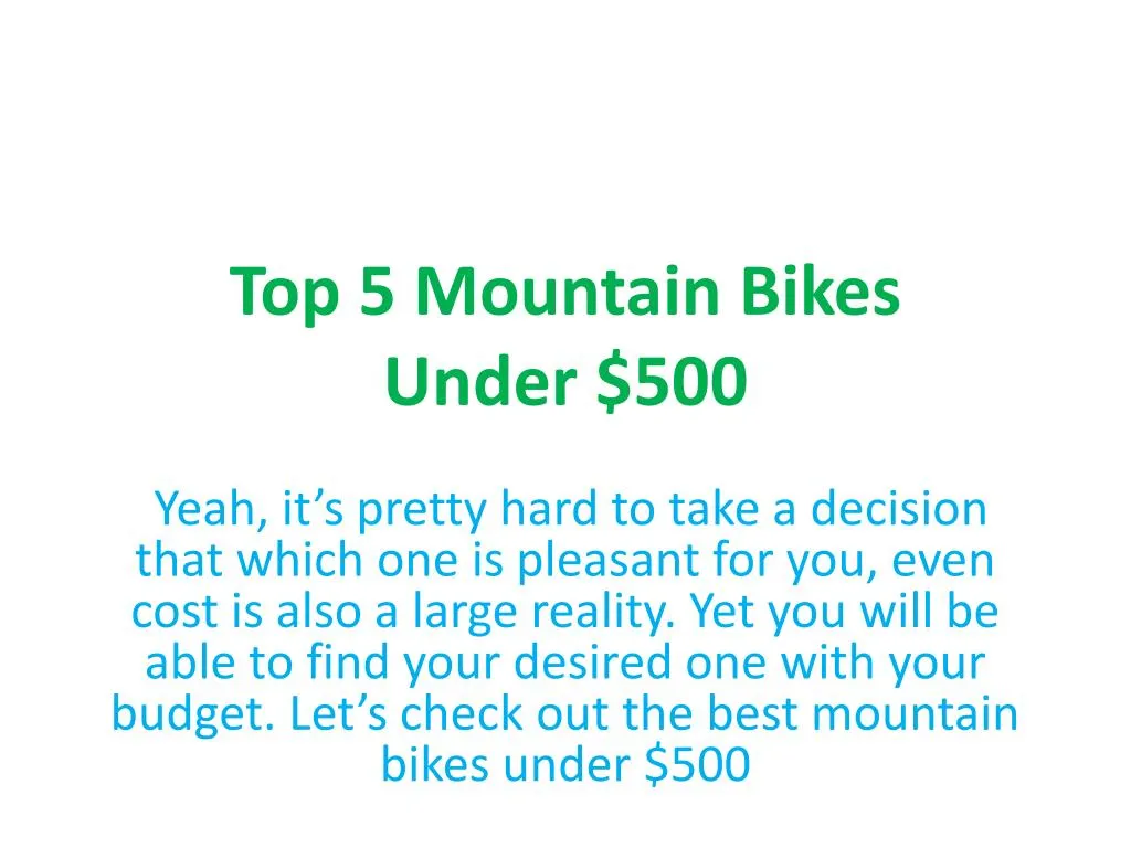 top 5 mountain bikes under 500