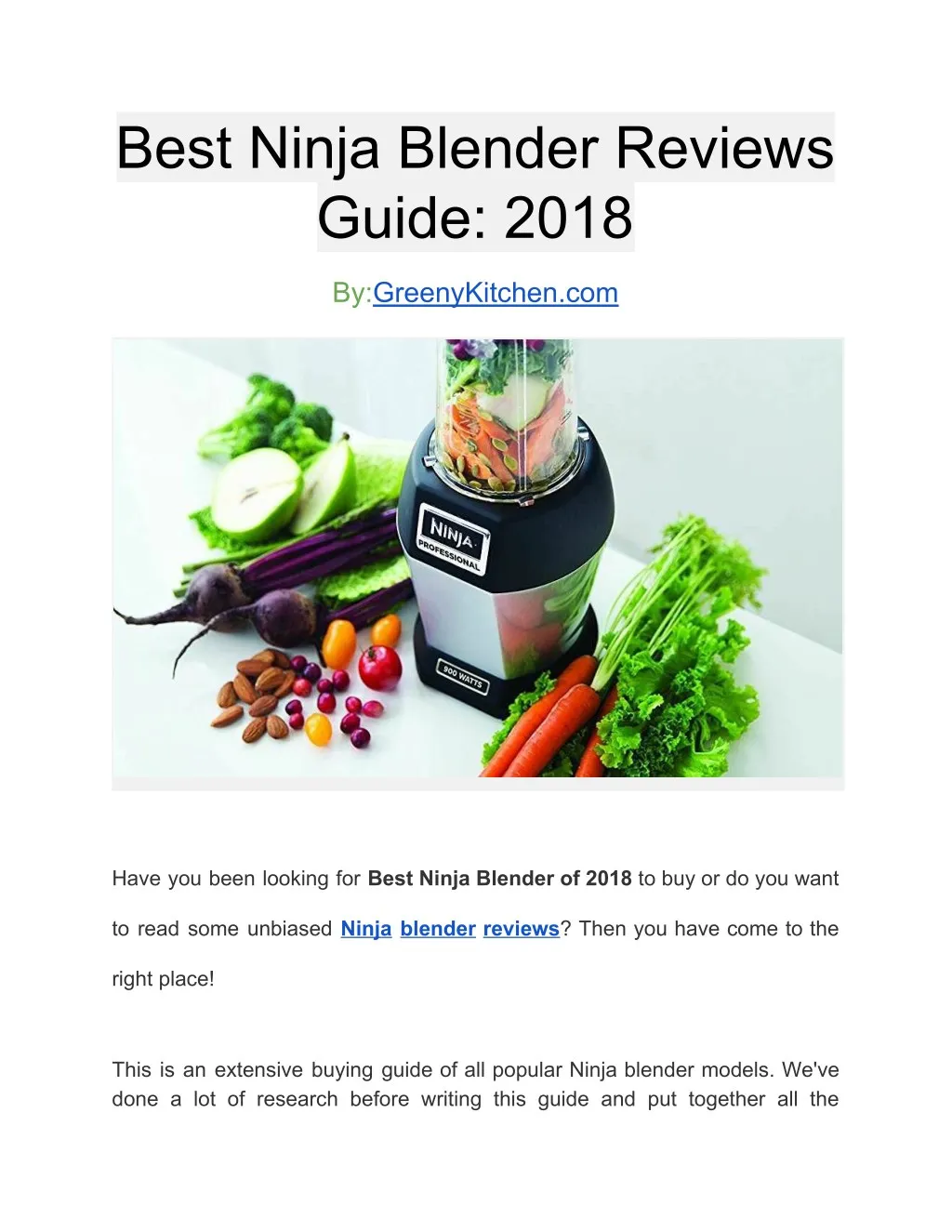 best ninja blender reviews guide 2018