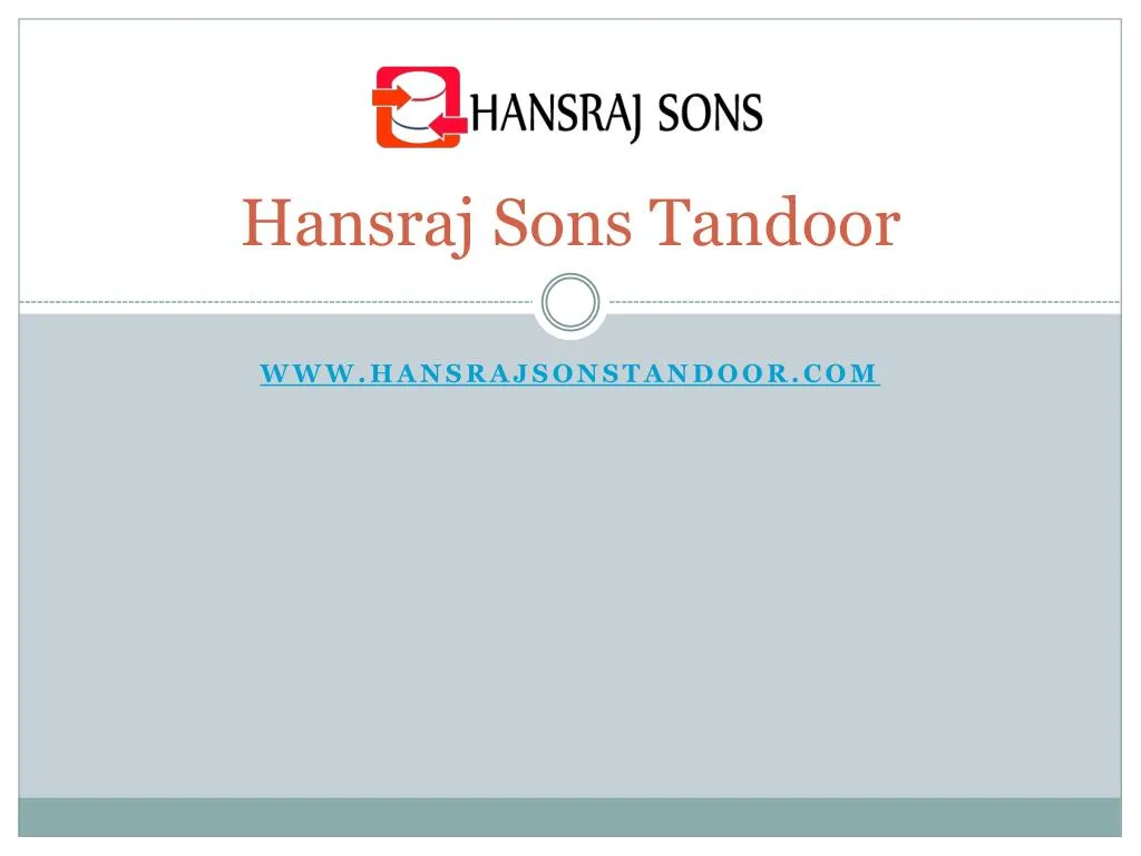 hansraj sons tandoor