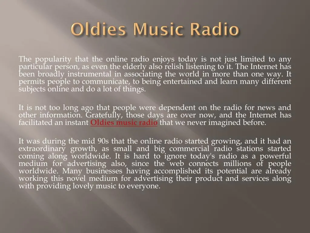 oldies music radio