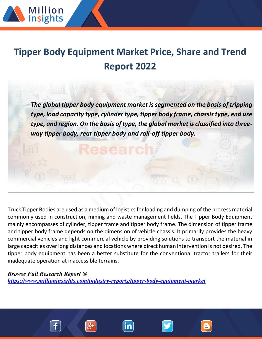 tipper body equipment market price share