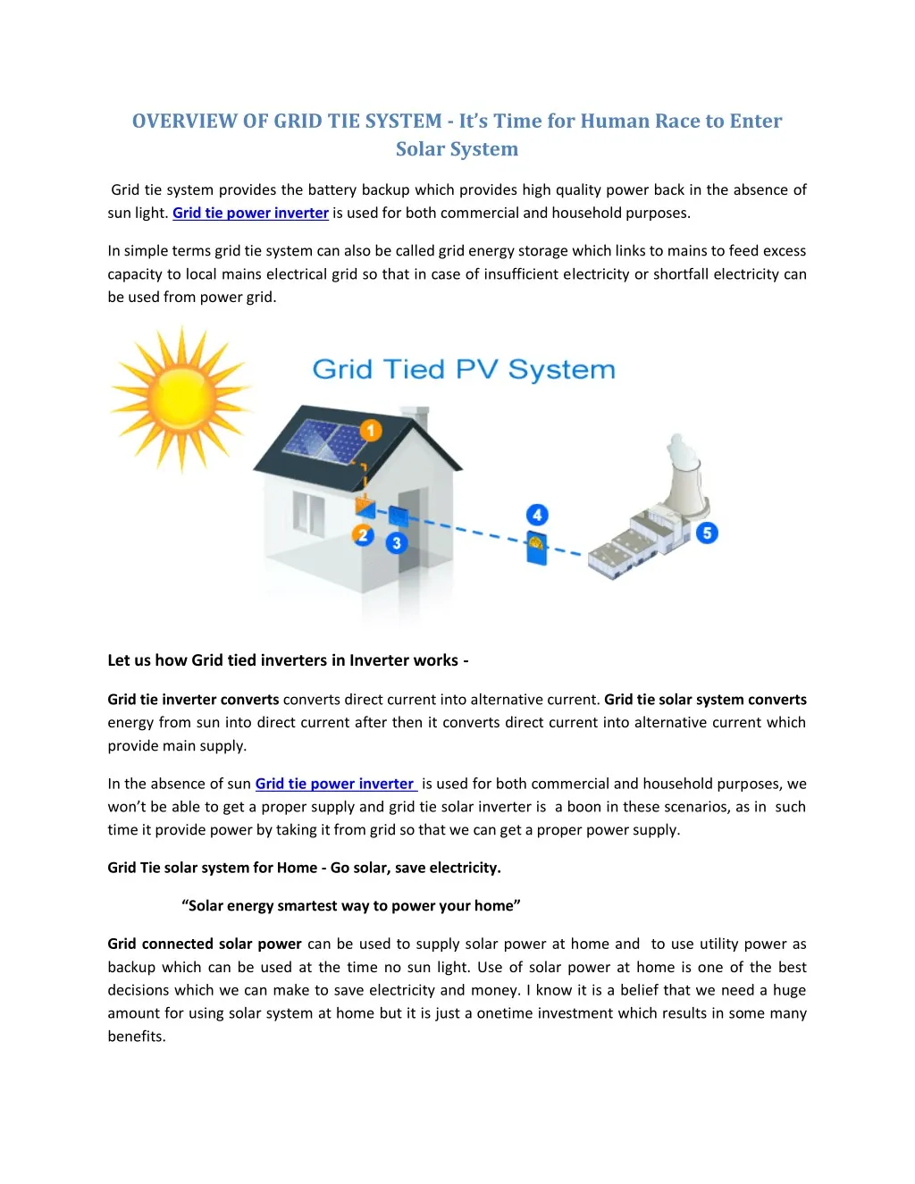 overview of grid tie system it s time for human