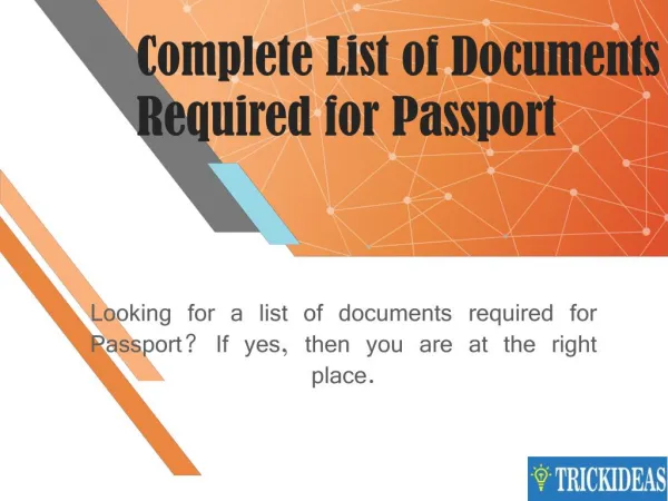 Travel Complete List of Documents Required for Passport