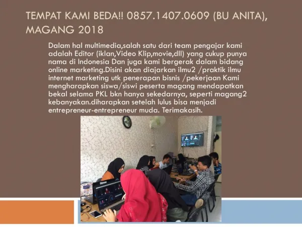 TEMPAT KAMI BEDA!! 0857.1407.0609, Tempat Prakerin Tkj di Depok