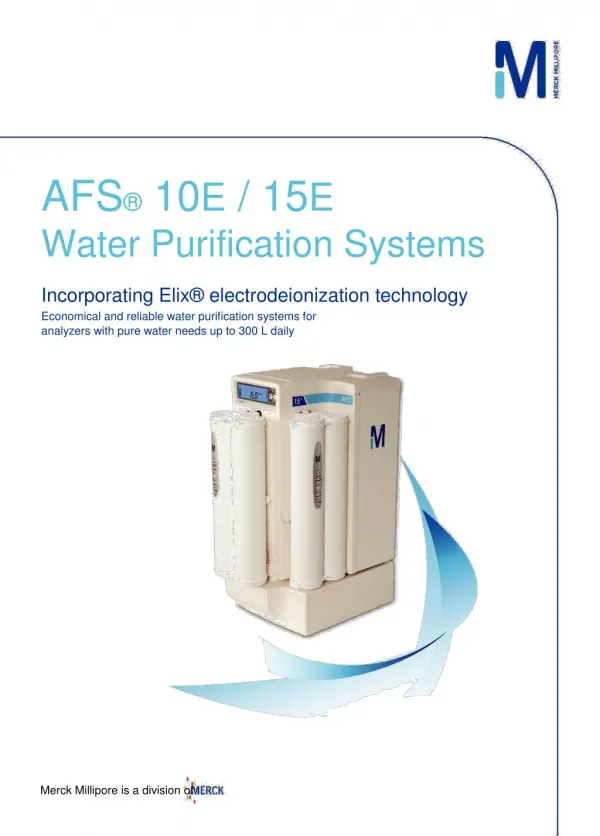 AFS 10E 15E WATER PURIFICATION SYSTEMS