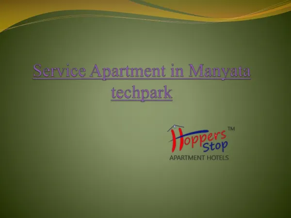 service apartment in Manyata Tech park