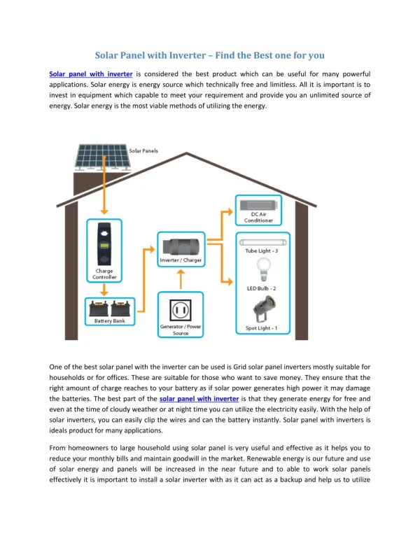 Solar Panel with Inverter â€“ Find the Best one for you
