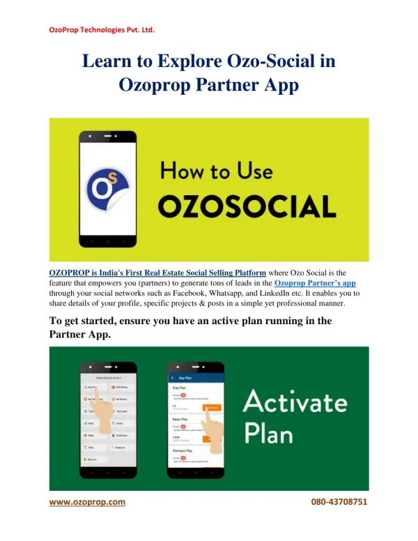 Learn to Explore Ozo-Social in Ozoprop Partner App