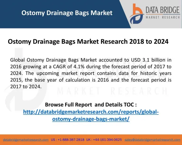 Global Ostomy Drainage Bags Market Key Vendors are B Braun Melsungen AG, Flexicare Medical Ltd., Conva tec, Inc., Colopl