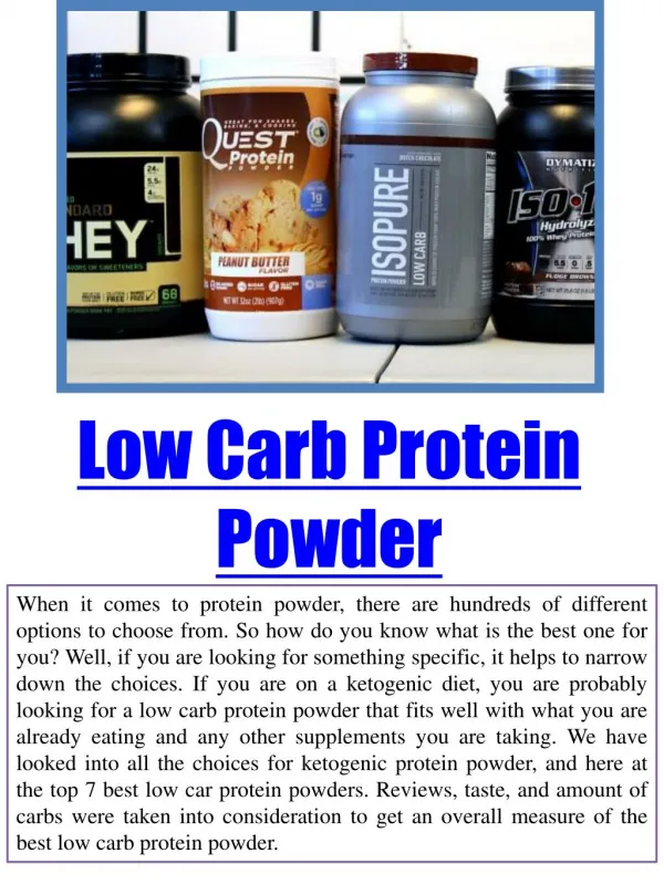 Best Low Carb Protein Powder