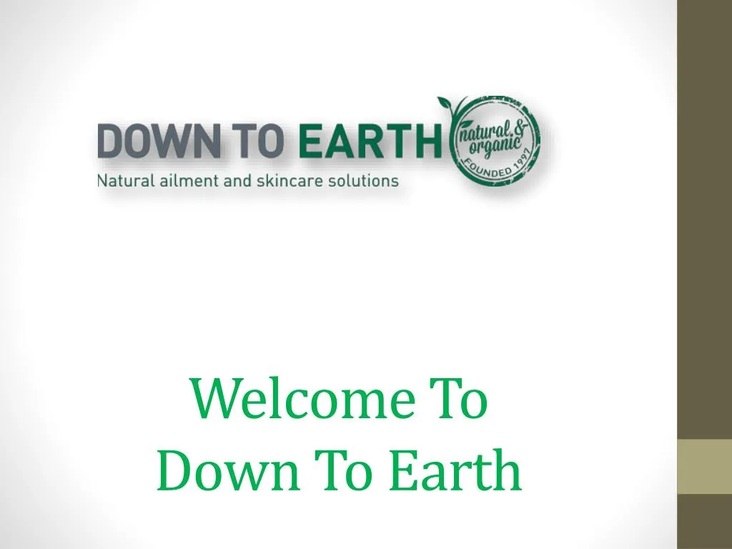 welcome to down to earth