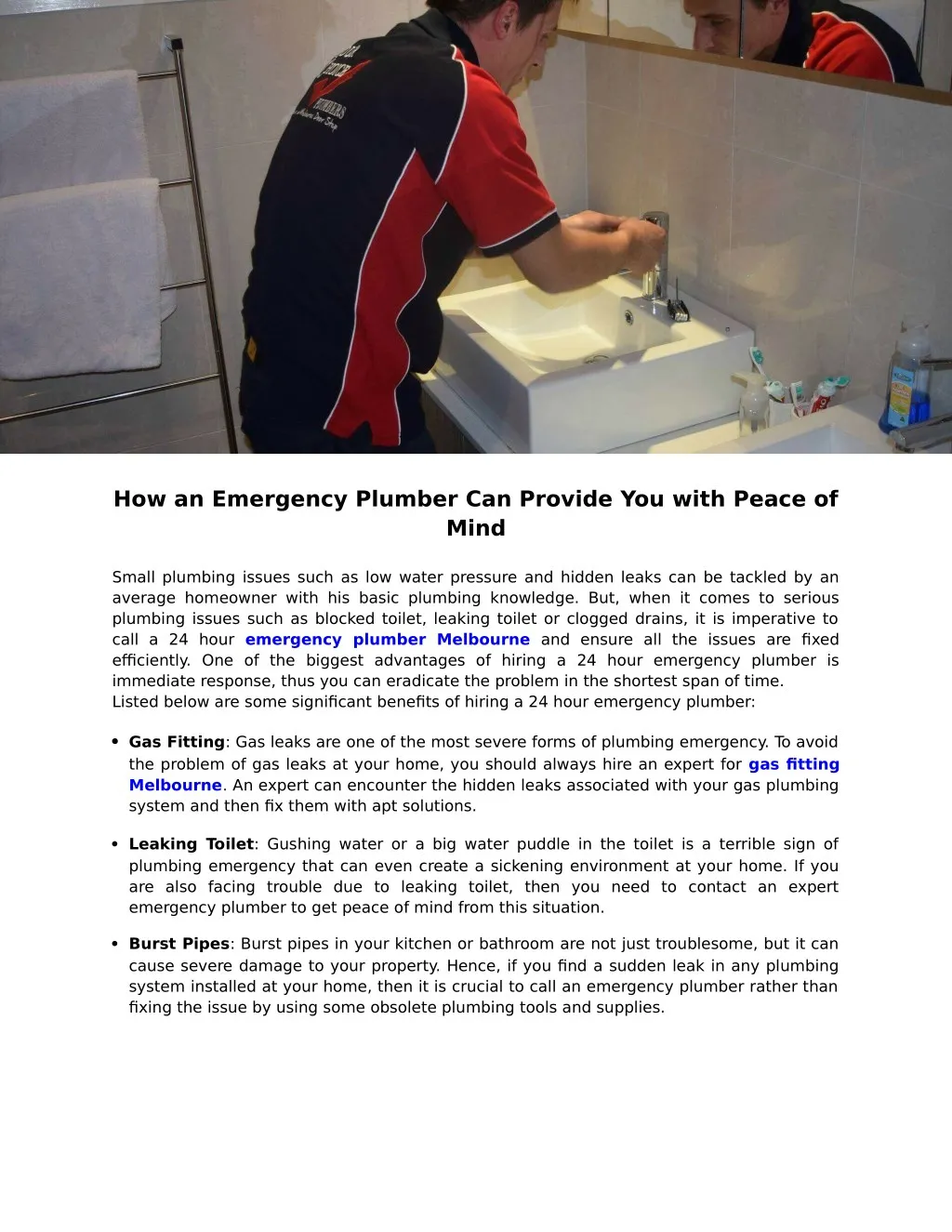 how an emergency plumber can provide you with