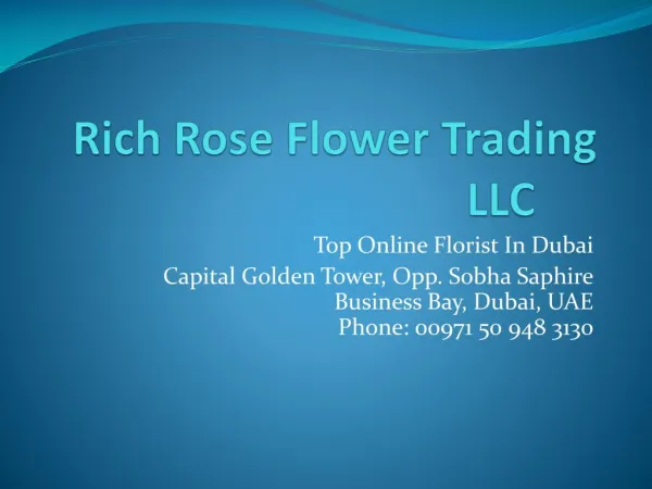 Online Florist Dubai | RichRose Dubai
