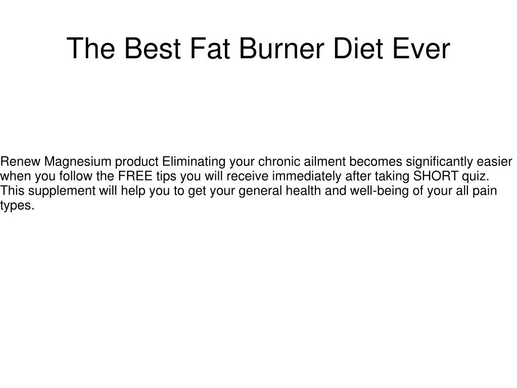 the best fat burner diet ever