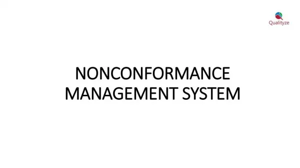 Nonconformance Management System
