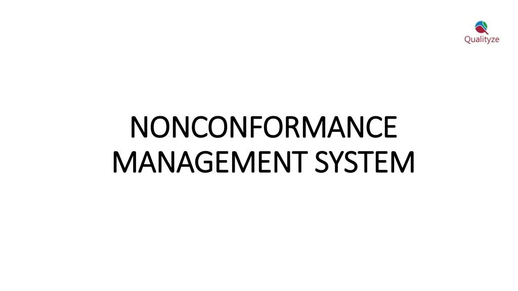 nonconformance management system