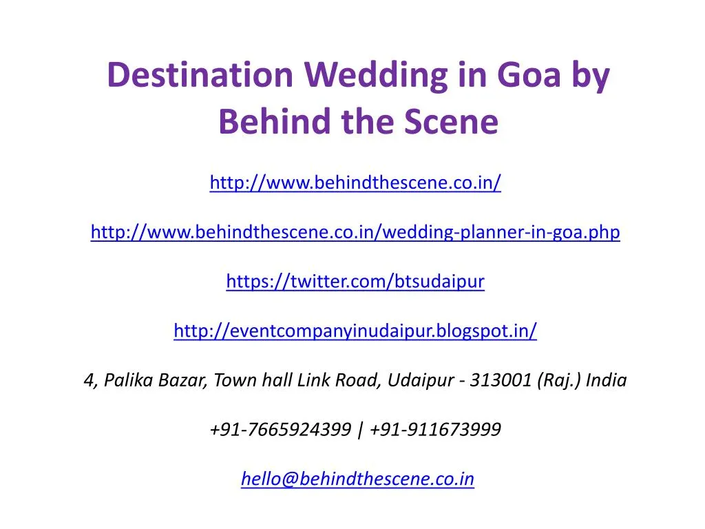 destination wedding in goa by behind the scene