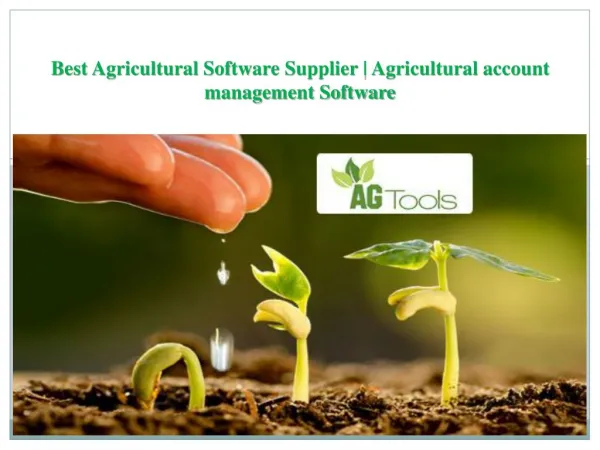 Software for agriculture management | Agricultural management accounting