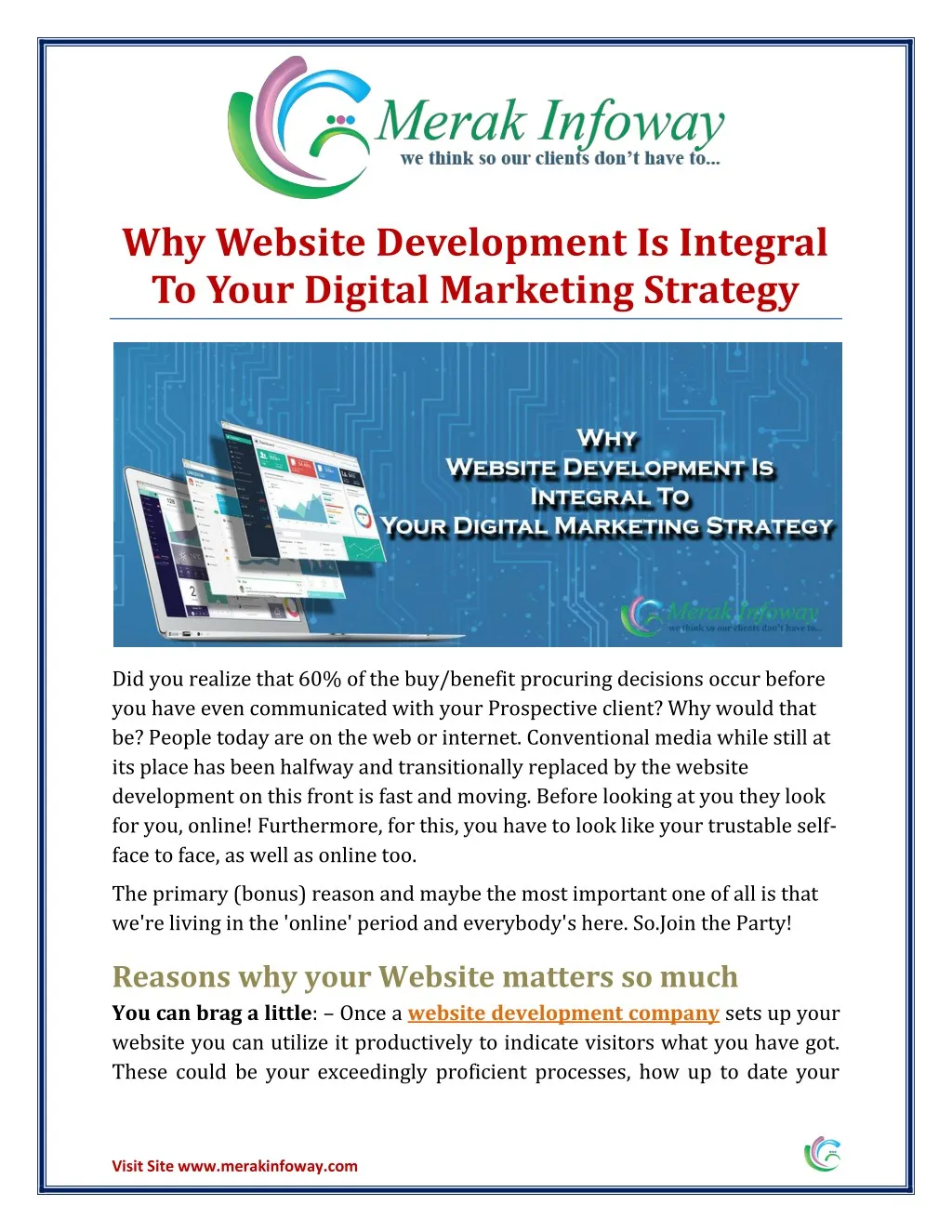 why website development is integral to your