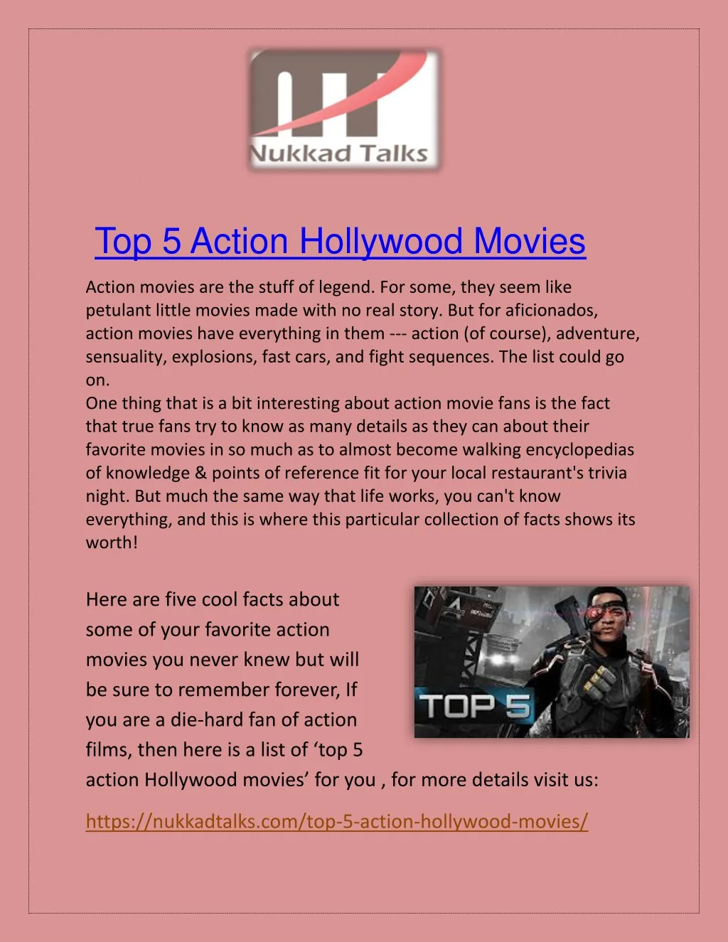 top 5 action hollywood movies