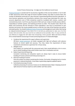 Invoice Process Outsourcing - slide 1
