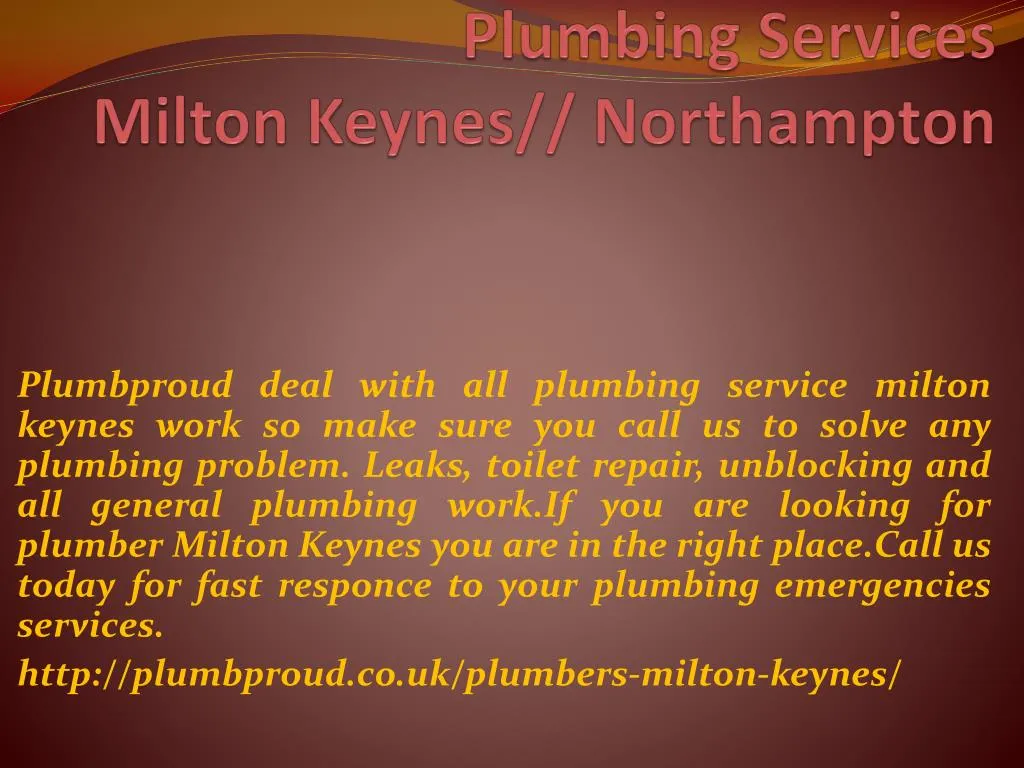 plumbing services milton keynes northampton