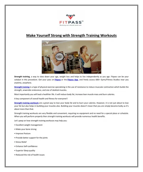 make yourself strong with strength training