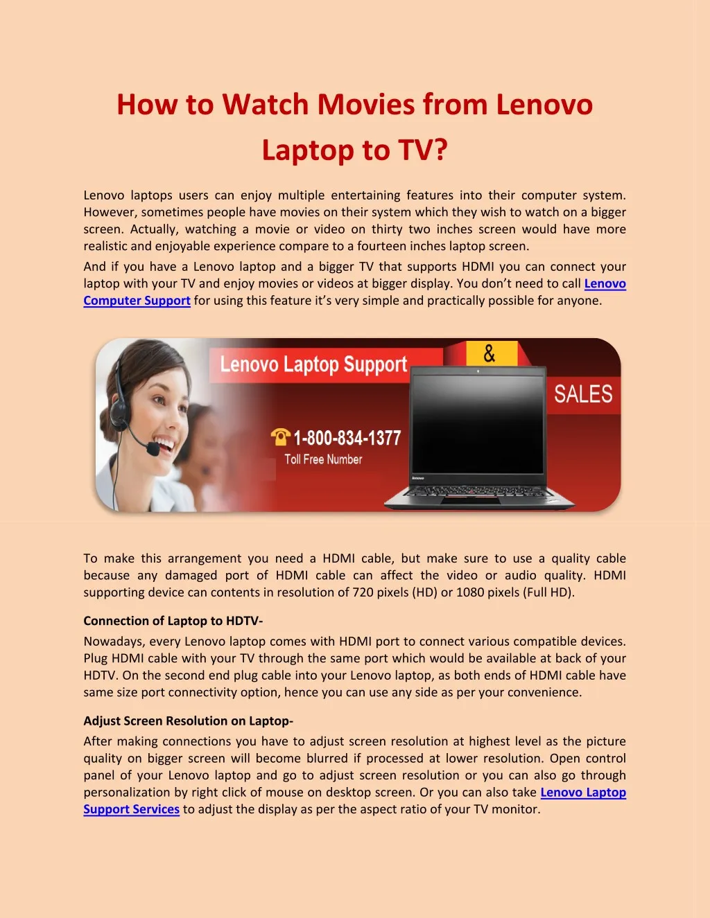 how to watch movies from lenovo laptop to tv