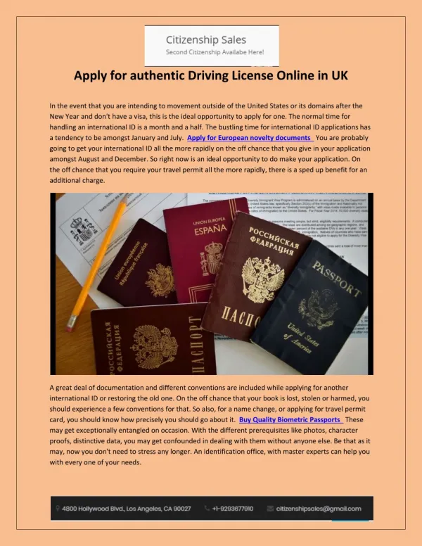 Apply for authentic Driving License Online in UK
