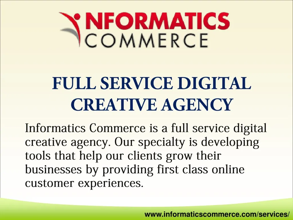 www informaticscommerce com services