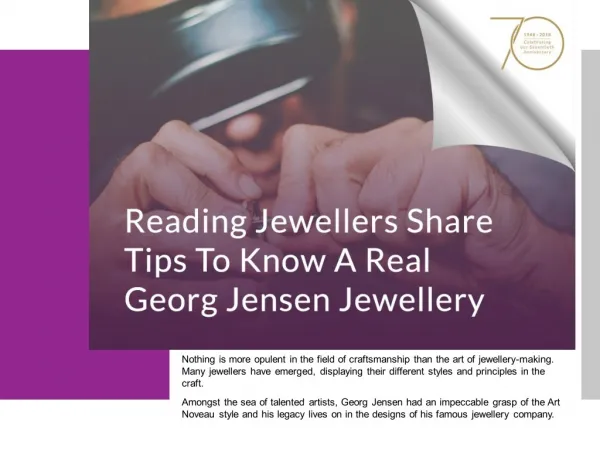Reading Jewellers Share Tips to Know A Real Georg Jensen Jewellery