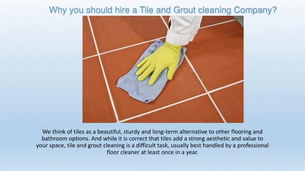Why you should hire a Tile and Grout cleaning Company
