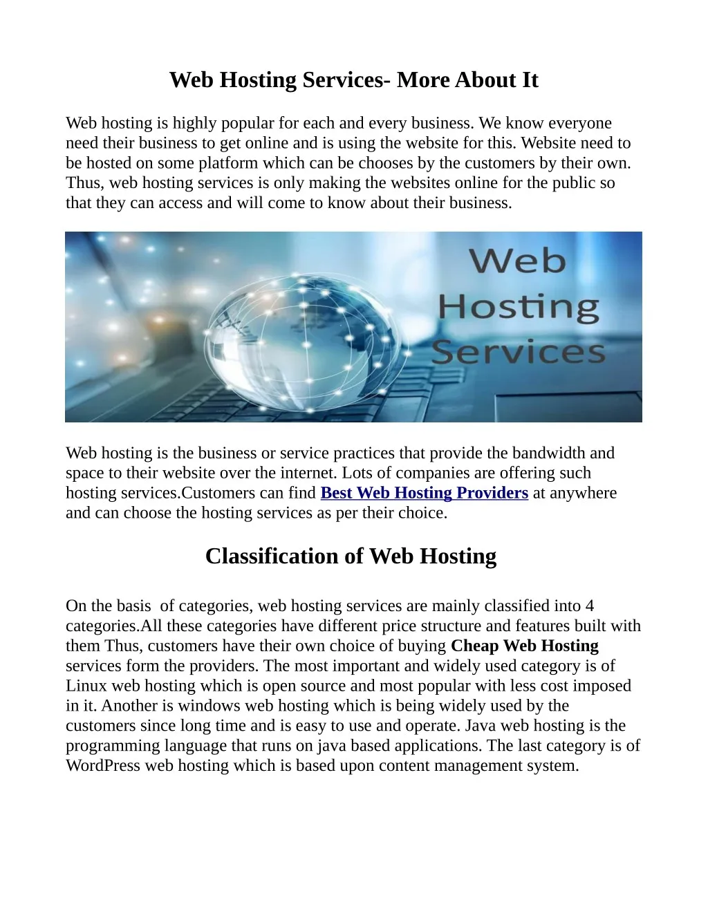 web hosting services more about it