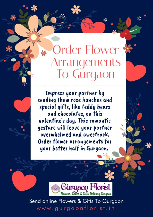 Order Flower Arrangements To Gurgaon