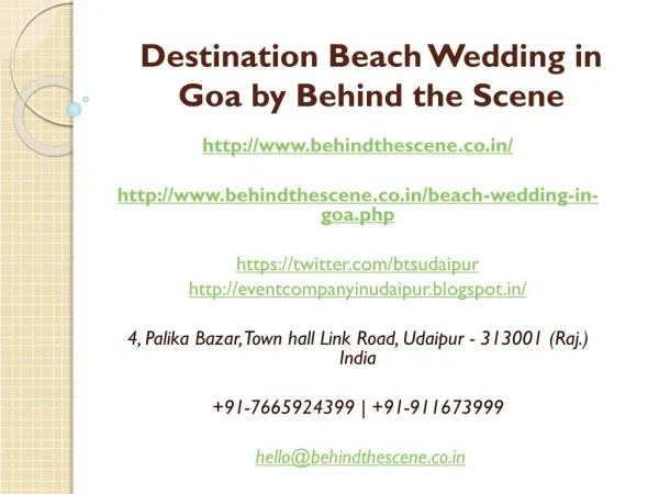 Destination Beach Wedding in Goa by Behind the Scene