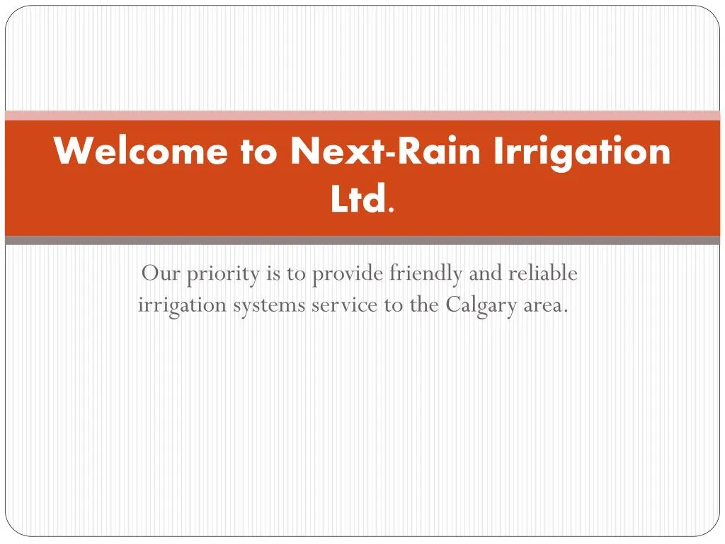 welcome to next rain irrigation ltd