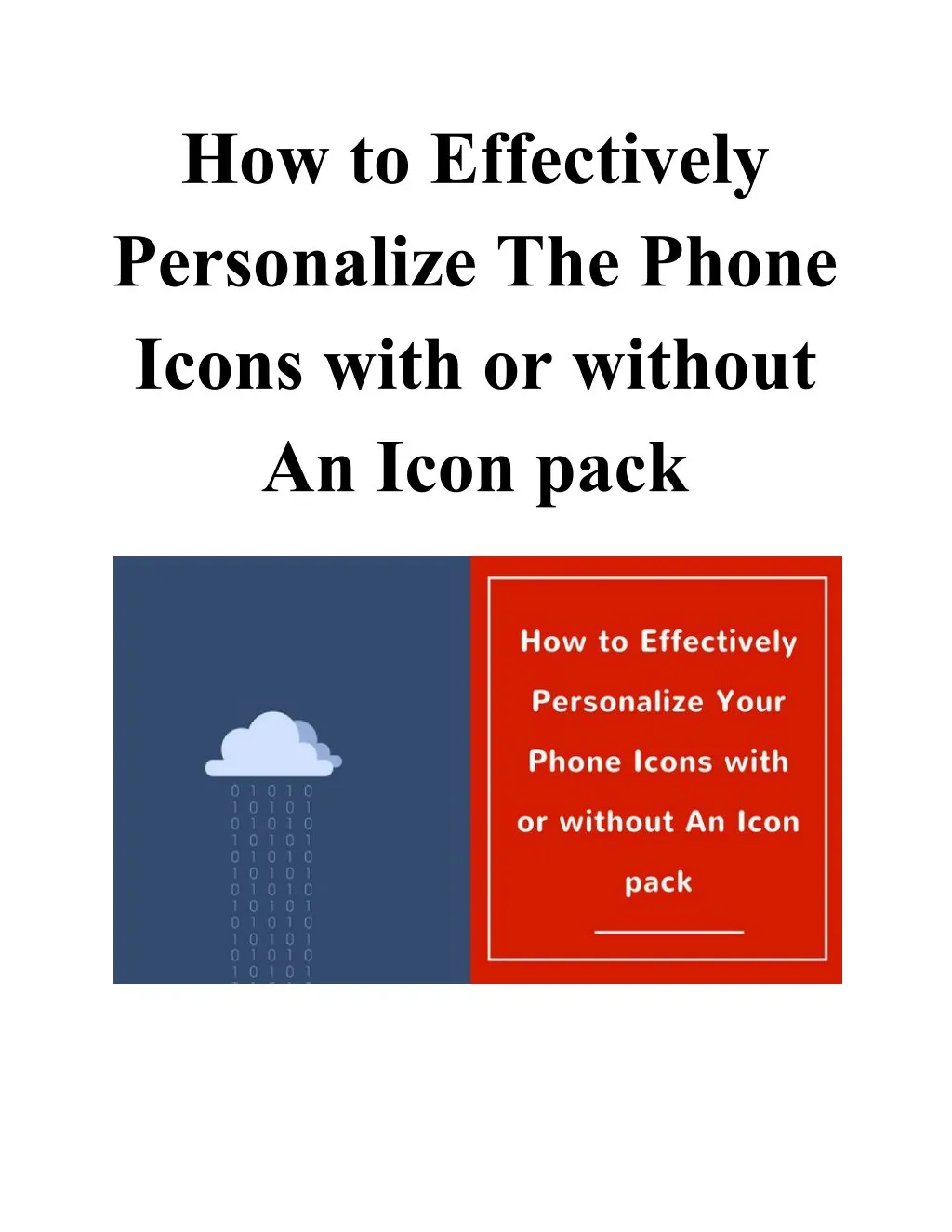 how to effectively personalize the phone icons