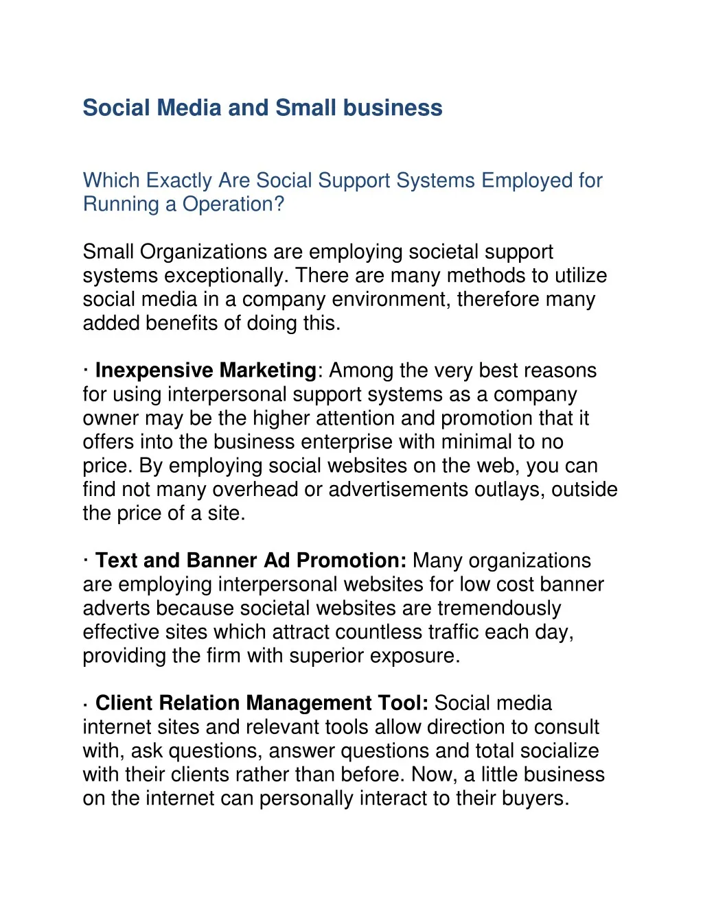 social media and small business which exactly