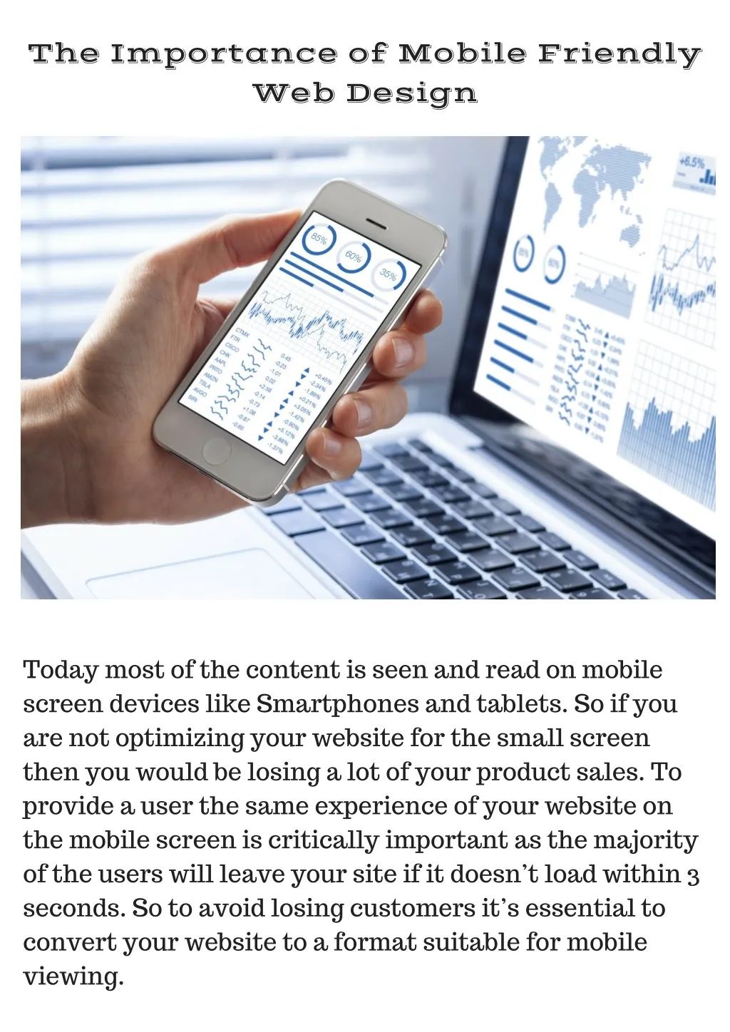 the importance of mobile friendly web design