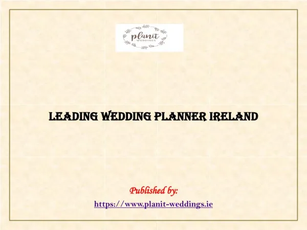 Leading Wedding Planner Ireland