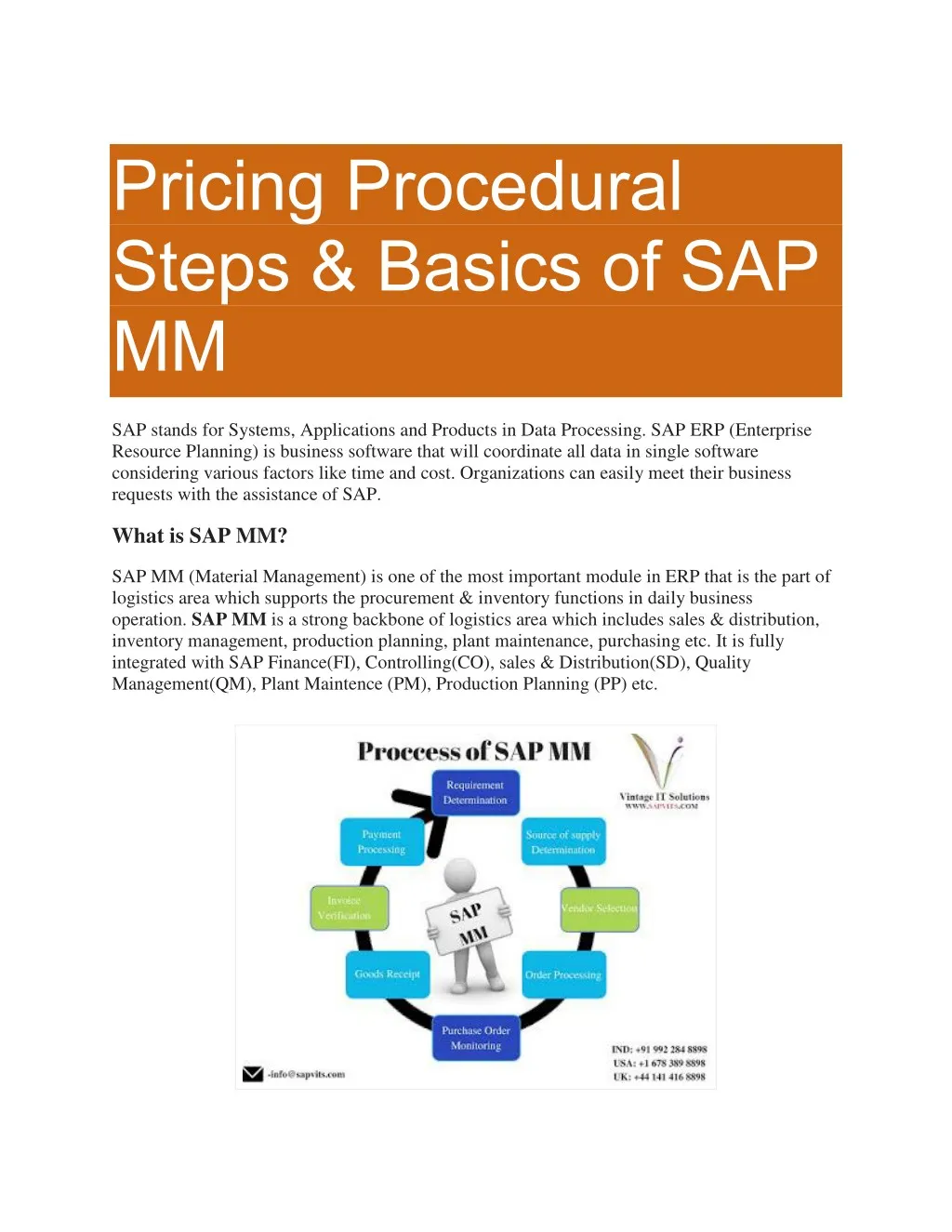 pricing procedural steps basics of sap mm
