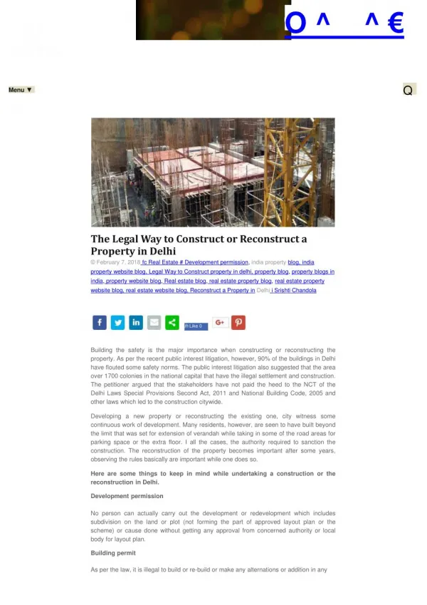 The Legal Way to Construct or Reconstruct a Property in Delhi