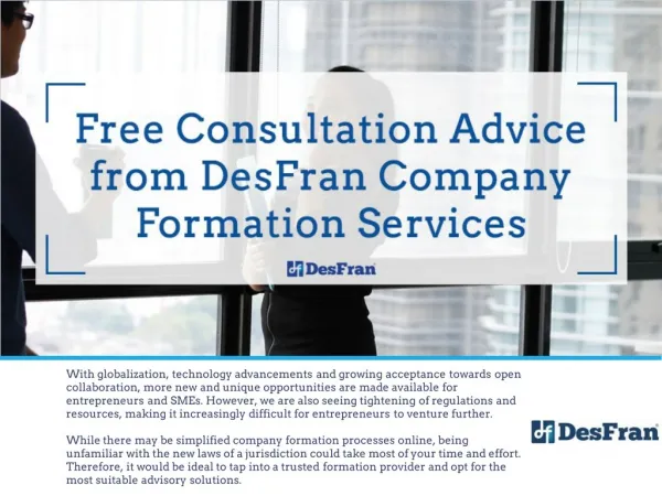 Free Consultation Advice from DesFran’s Company Formation Services