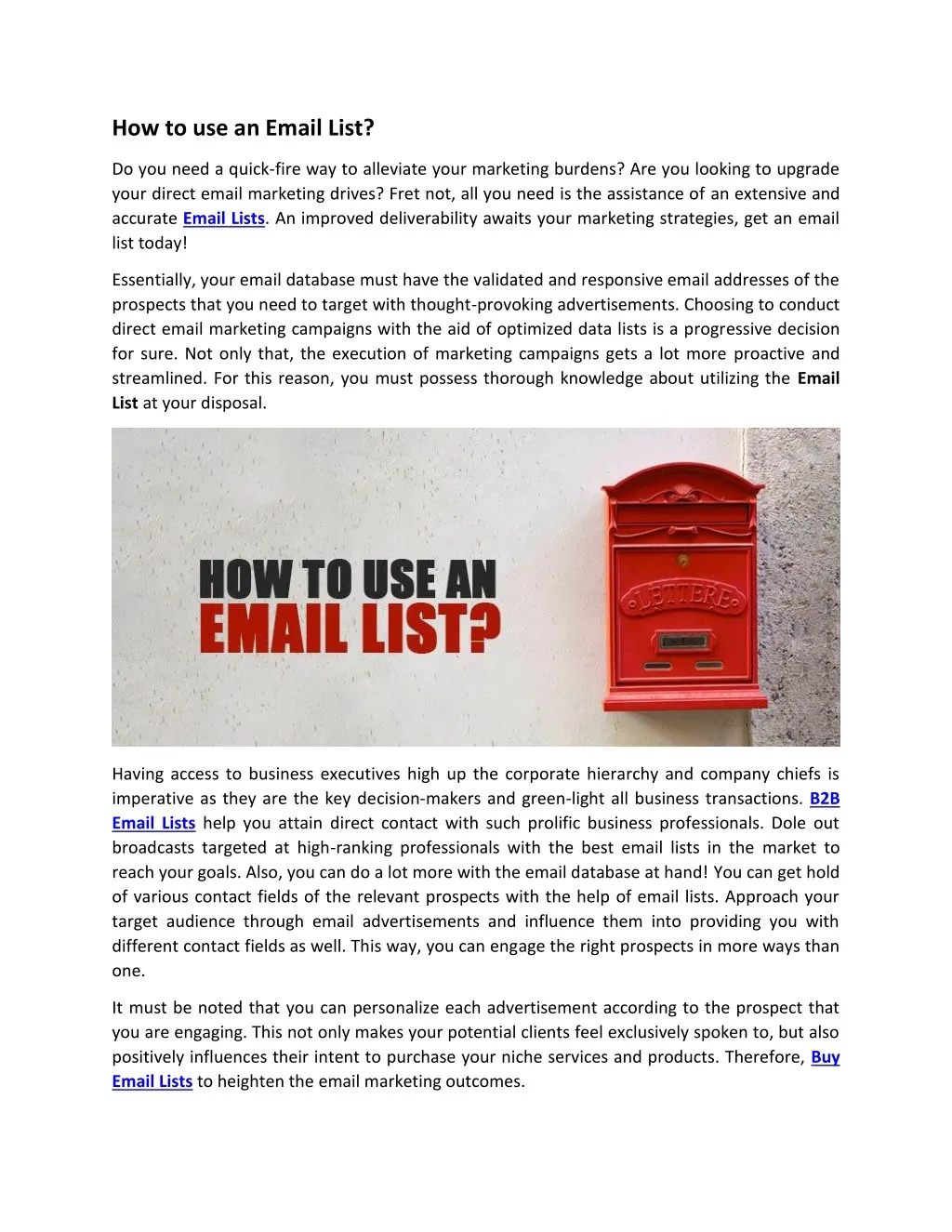 how to use an email list