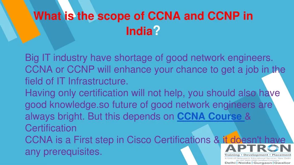 what is the scope of ccna and ccnp in india