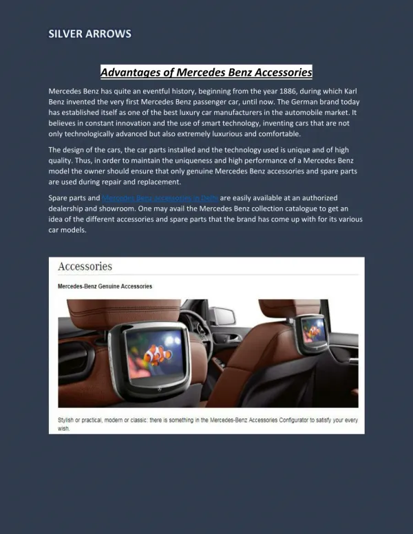 Advantages of Mercedes Benz Accessories