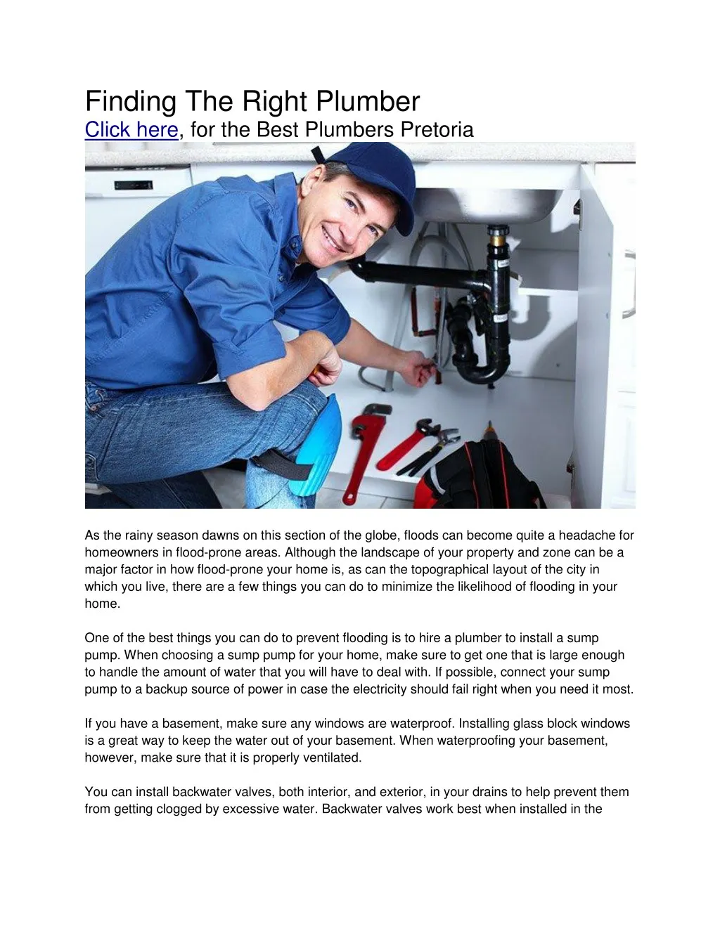finding the right plumber click here for the best
