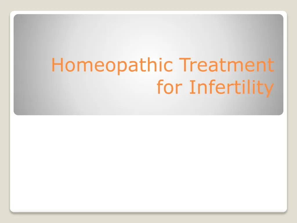 homeopathic treatment for infertility