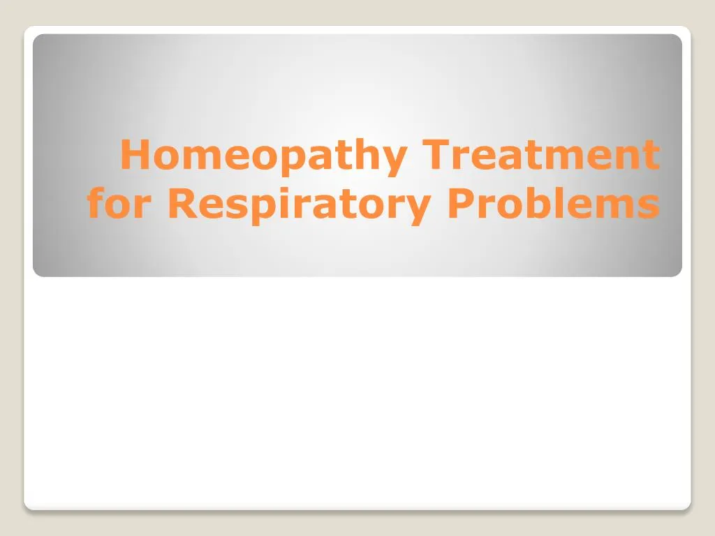 homeopathy treatment for respiratory problems